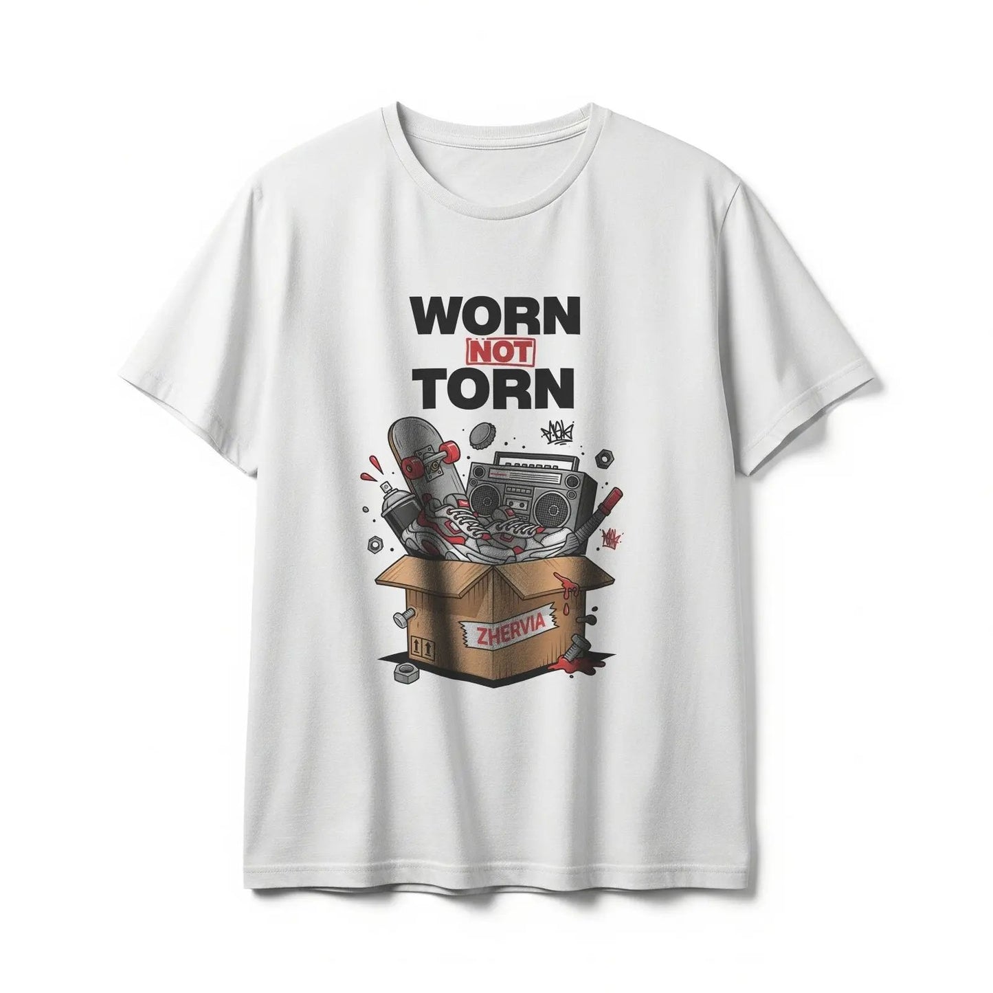 Worn Not Torn Graphic Tee by Zhervia – Premium Streetwear T-Shirt for Men & Women - ZHERVIA