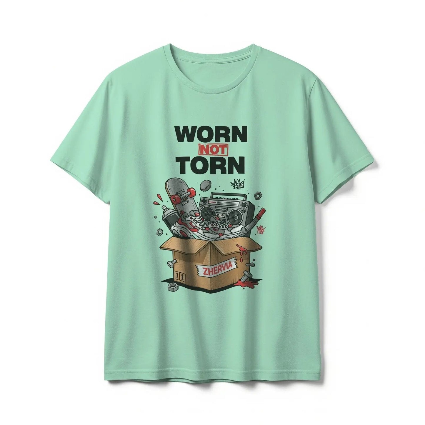 Worn Not Torn Graphic Tee by Zhervia – Premium Streetwear T-Shirt for Men & Women - ZHERVIA