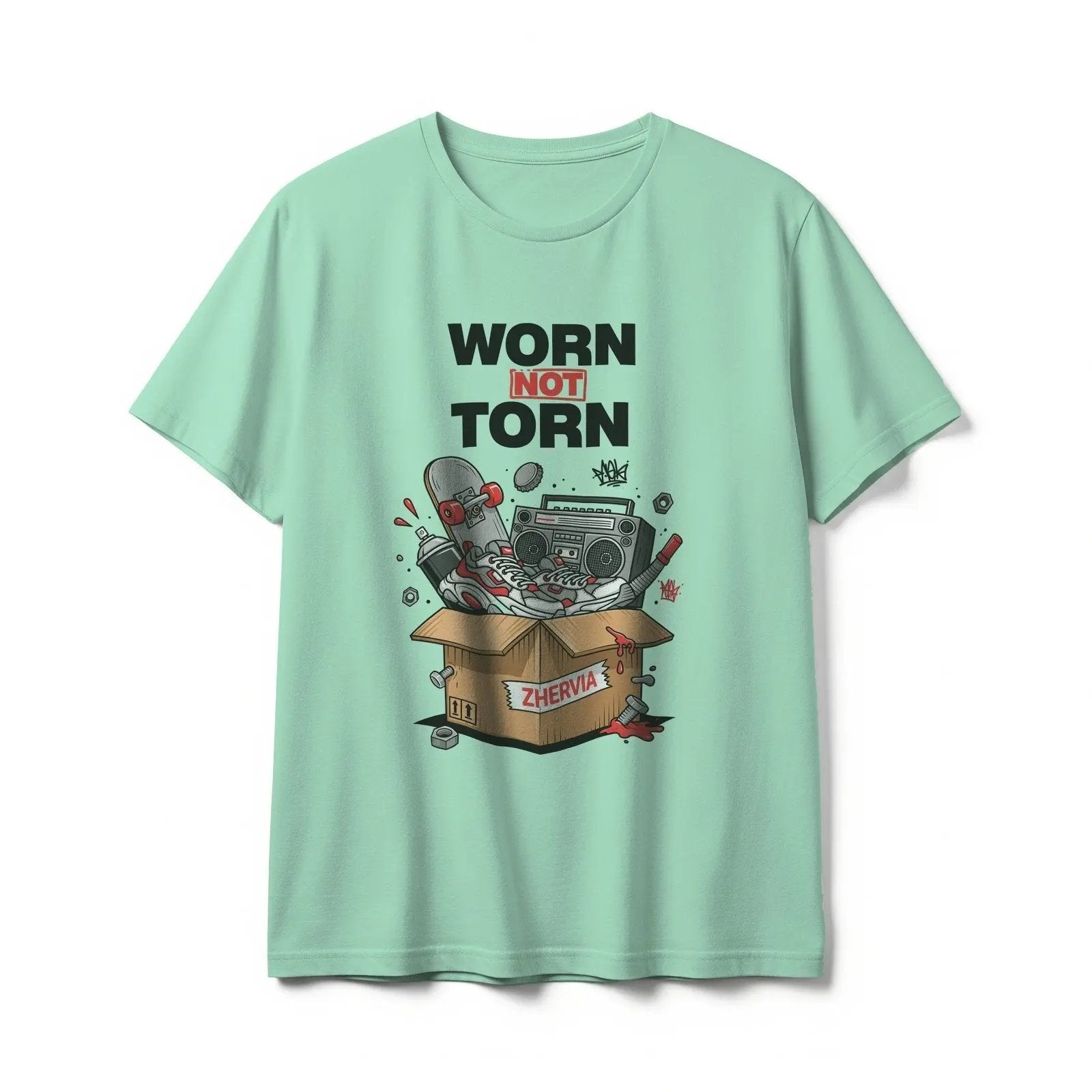 Worn Not Torn Graphic Tee by Zhervia – Premium Streetwear T-Shirt for Men & Women - ZHERVIA