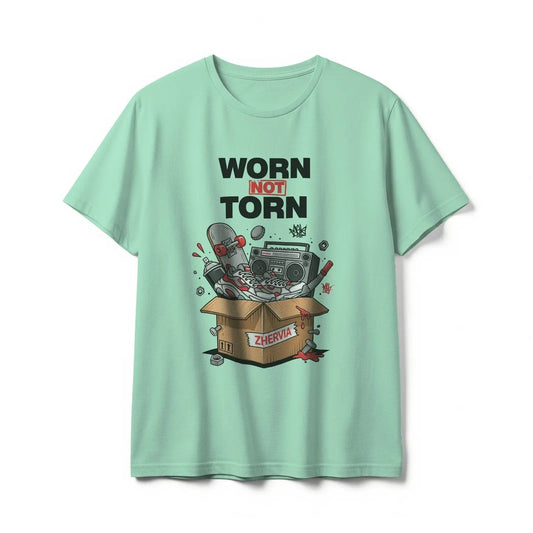 Worn Not Torn Graphic Tee by Zhervia – Premium Streetwear T-Shirt for Men & Women - ZHERVIA